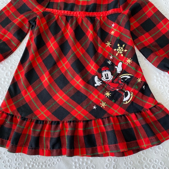 Red Plaid dress with Mini Mouse Appliqué - Picture 3 of 11